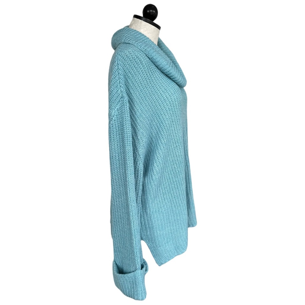 Lane Bryant Cowl Neck Sweater Loose Cuffed Sleeves Blue Size 18/20 - Picture 3 of 12